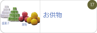 お供物、盛菓子･果物