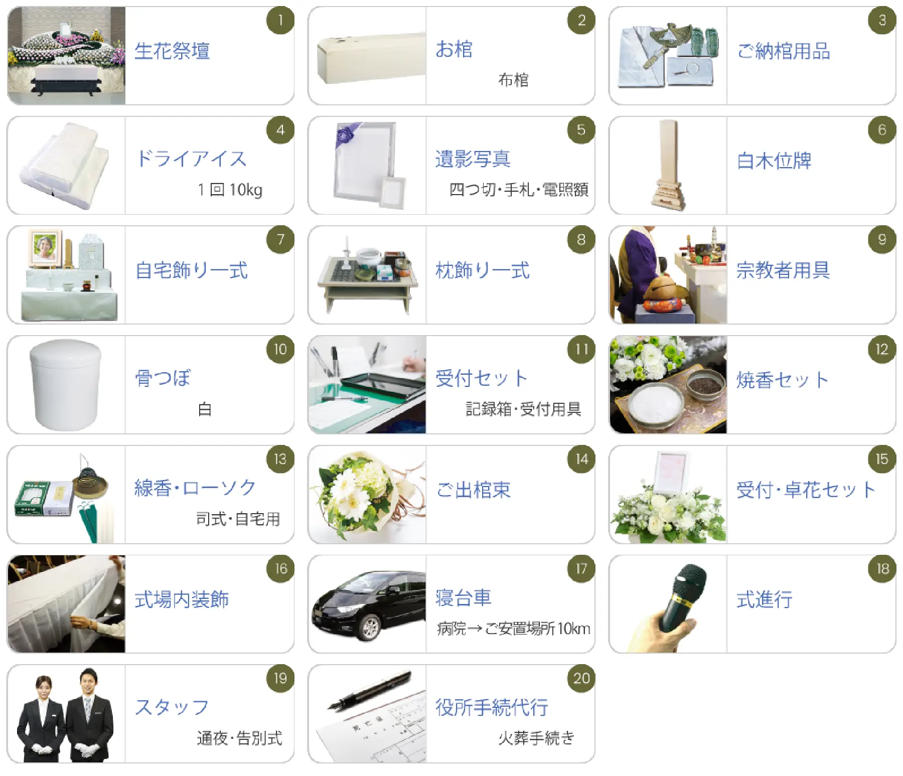 一般葬ゆかりプラン内訳